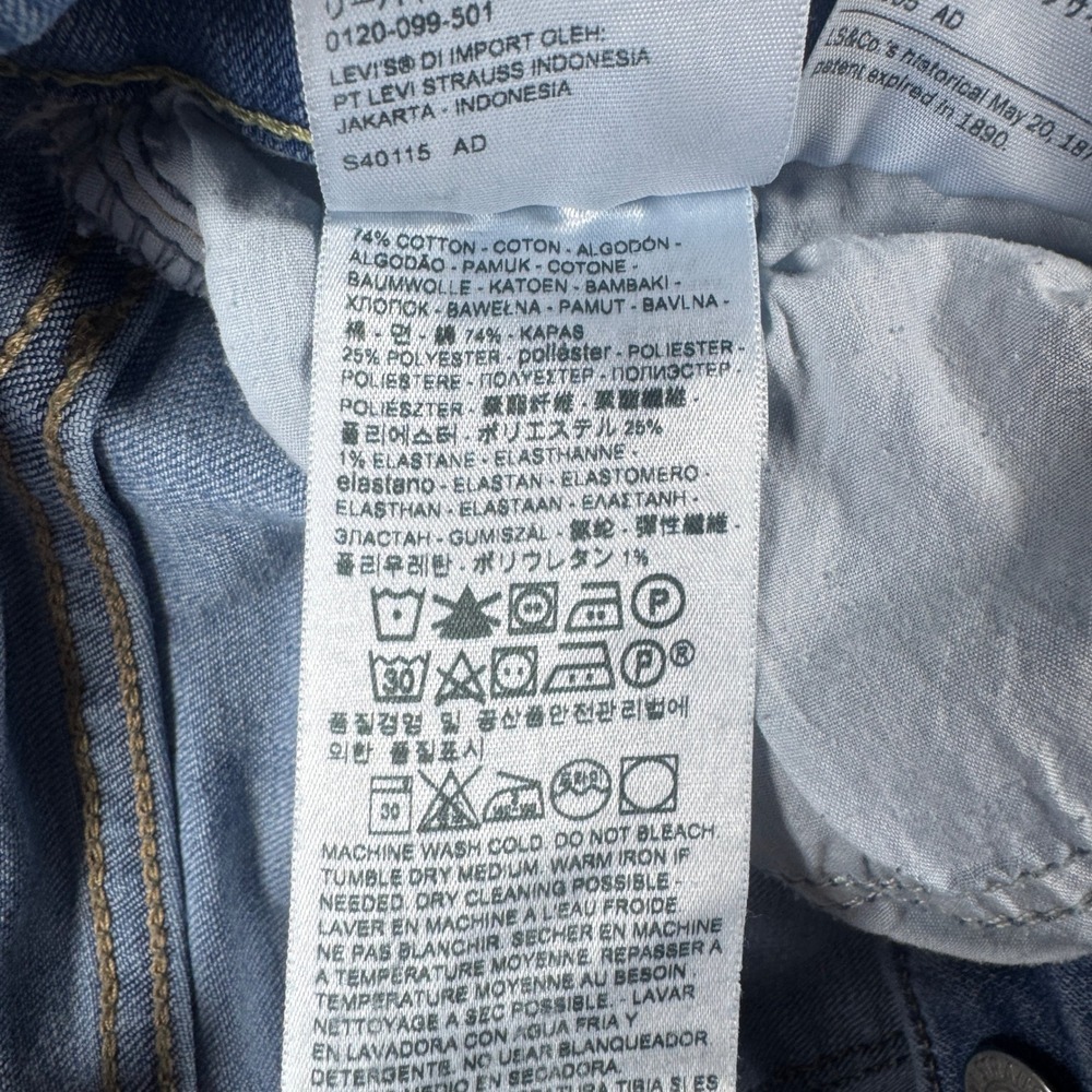 Levis 711 Skinny Jeans Womens 26 Medium Wash Distressed Ripped Mid Rise Denim - Picture 12 of 12